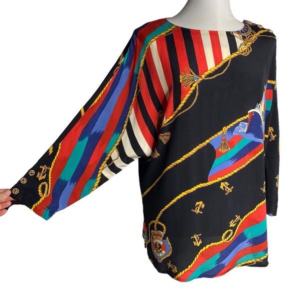 Vintage Carole Little Nautical Tunic Blouse - Picture 5 of 12